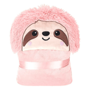 Animal Fluffy Fleece Unisex Hooded Blankets - Pink Sloth