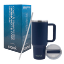 Iconix 1.2L Stainless Steel Travel Flask with Silicone Lid - Navy Blue