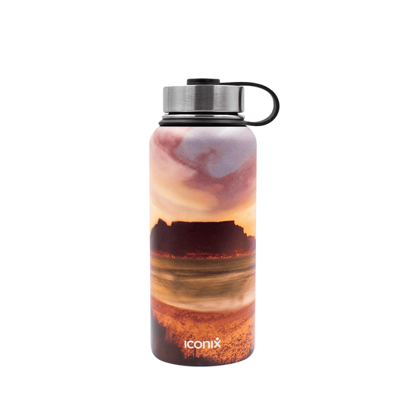 Iconix Table Mountain Golden Views Stainless Steel Hot and Cold Flask - Stainless Steel Lid