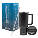 Iconix 1.2L Stainless Steel Travel Flask with Silicone Lid - Black