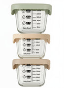 3 Piece Freezer-Safe Glass Food Containers with Silicone Lids