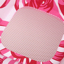 Head & Footrest Inflatable Pool Lounger with Cup Holders – Pink Leaf