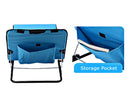 Portable Foldable Beach & Pool Lounger with Adjustable Backrest & Carry Bag - Blue Tropic Leaf