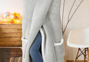 Fluffy Fleece Unisex Oversize Hooded Blanket - Grey