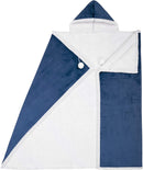 Fluffy Fleece Unisex Oversize Hooded Blanket - Navy Blue