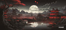 Crimson Moonrise Full Desk XL Coverage Gaming & Office Mouse Pad