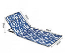 Portable Foldable Beach & Pool Lounger with Adjustable Backrest & Carry Bag - Ocean Brushstroke