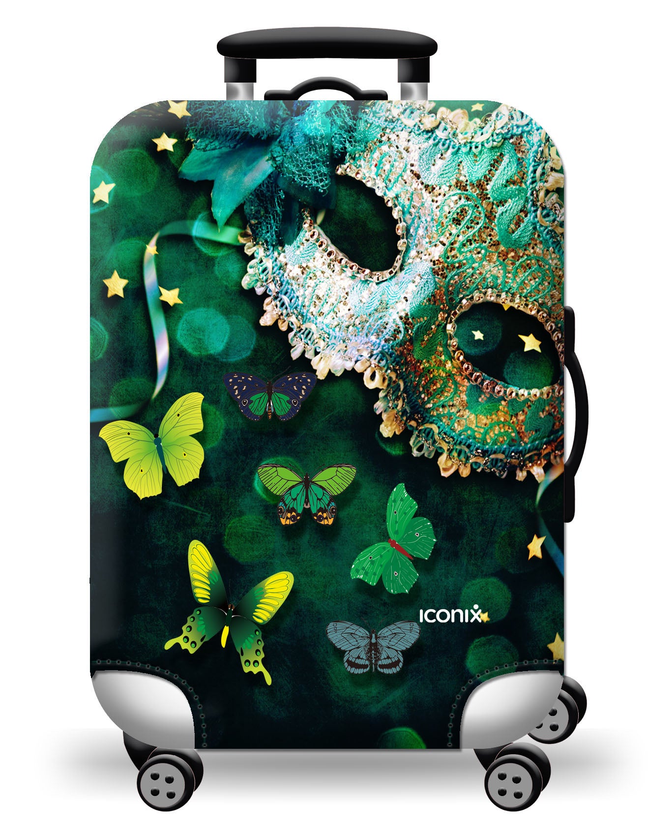 Blue Green Egg Skin Dragon Pattern Print Luggage Cover Protector