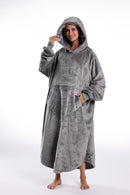 Light Grey Oversized Floor-Length Body Blanket Hoodie