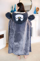 Animal Fluffy Fleece Unisex Hooded Blankets - Penguin