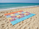 Water Resistant Picnic and Beach Throw/Mat (210×200cm) - Colourful Sunflower Mandala