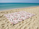 Water Resistant Picnic and Beach Throw/Mat (210×200cm) - Pink Protea