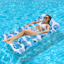 Single Leaf Pool Float – Extra Wide Inflatable Lounger - Blue Leaf