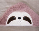 Animal Fluffy Fleece Unisex Hooded Blankets - Pink and Beige Sloth