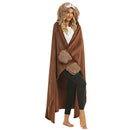 Animal Fluffy Fleece Unisex Hooded Blankets - Brown Sloth