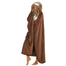 Animal Fluffy Fleece Unisex Hooded Blankets - Brown Sloth