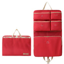Foldable Hanging Travel Clothes Organiser Bag with Compartments & Handle