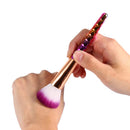 11 Piece Makeup Brushes Set | Purple Tip Brushes, Rainbow Colour Handles Iconix