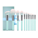 12 Piece Makeup Brush Set With Pouch - Turquoise Makeup Brush Sets Iconix