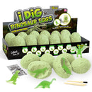 12Pc Junior Glow In the Dark Dig Kit - Green Dino Eggs Digging Kits Iconix