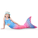 3 Piece Kids Blue and Pink Ombre Mermaid Bikini | GB32 mermaid swimsuits Iconix