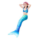 3 Piece Kids Blue Sparkle Printed Mermaid Bikini | DH84 Mermaid Bikini Iconix