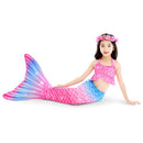 3 Piece Kids Hot Pink and Blue Mermaid Bikini | GB21 Mermaid Bikini Iconix