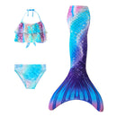 3 Piece Kids Nighttime Blues Mermaid Bikini | KH01 mermaid swimsuits Iconix