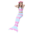 3 Piece Kids Pastel Pink and Blue Mermaid Bikini | JP85 mermaid swimsuits Iconix