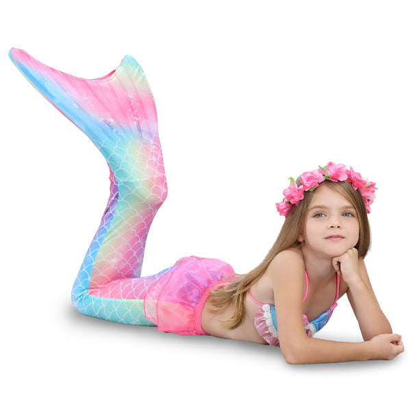  Girls' Pastel Swimsuits Kids Child 3 Piece Swimsuits