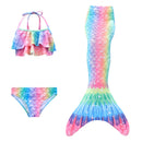 3 Piece Kids Rainbow Tones Mermaid Bikini | KH07 mermaid swimsuits Iconix