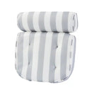 4D Mesh Bath Pillow with 6 Suction Cups – Grey and White Stripe Bedroom Decor Iconix