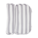 4D Mesh Bath Pillow with 6 Suction Cups – Grey and White Stripe Bedroom Decor Iconix
