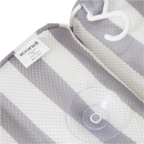 4D Mesh Bath Pillow with 6 Suction Cups – Grey and White Stripe Bedroom Decor Iconix