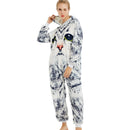 Adults Grey Kitty Print Onesie Adult Onesies Iconix