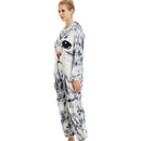 Adults Grey Kitty Print Onesie Adult Onesies Iconix