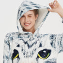 Adults Grey Kitty Print Onesie Adult Onesies Iconix