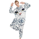 Adults Grey Kitty Print Onesie Adult Onesies Iconix