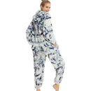 Adults Grey Kitty Print Onesie Adult Onesies Iconix
