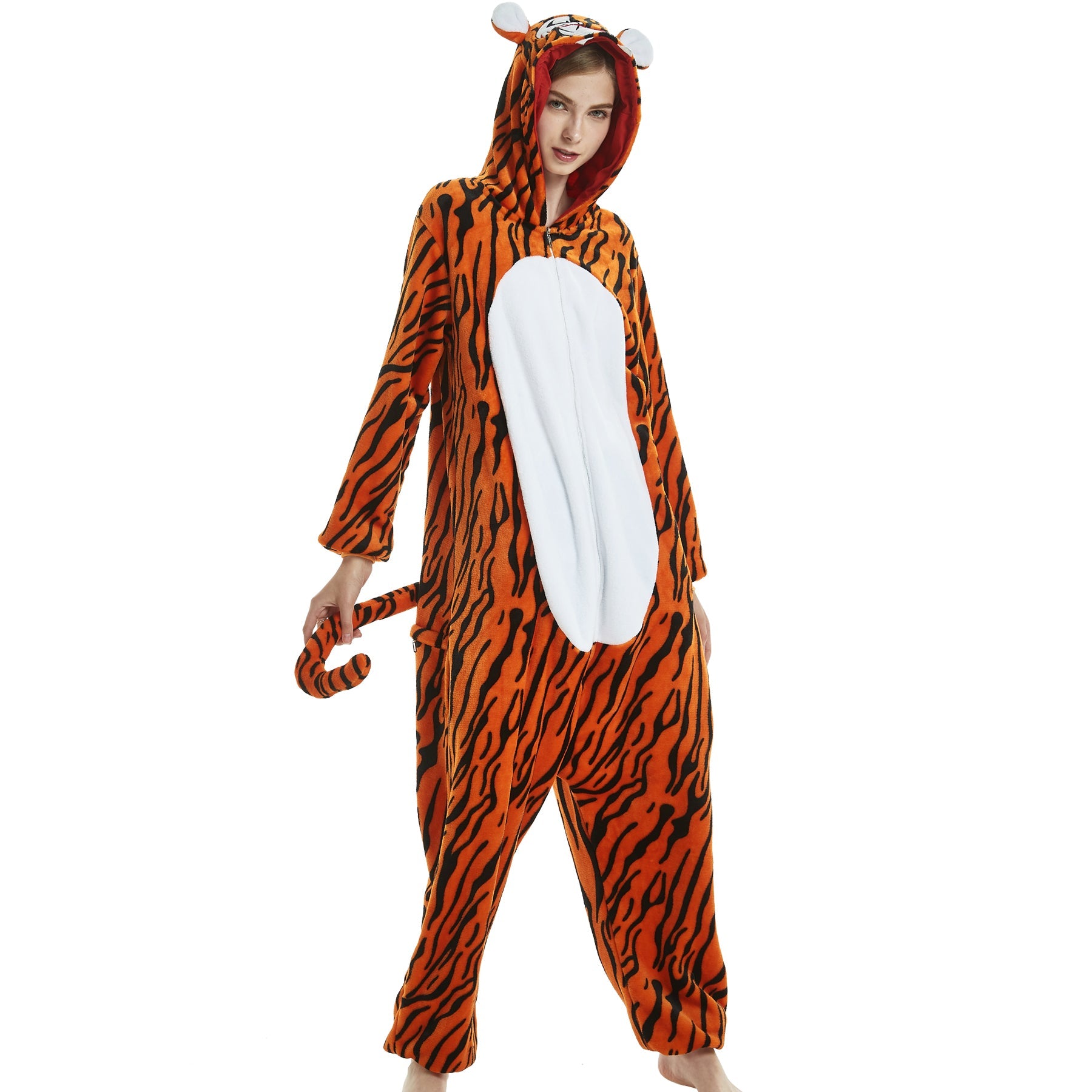 Iconix 1 Piece Unisex Comfortable Orange Adults Tiger Onesie