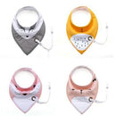 Baby Bibs in sets of four with Dummy Holder Kids Iconix Animal Themed Wolf Cat