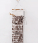 Behind the door hanging Storage Organizer with 3 Pockets Storage & Organization Iconix Brown Printed