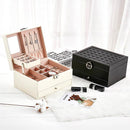 Convenient PU Leather Jewelry Storage Display Organizer with drawer Iconix