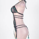 Flirty Peacock Green Teddy With Garter And Stocking-R80261P After Dark Iconix