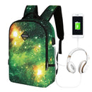 Galaxy Printed Backpack With USB port and Audio Jack Port Backpack Iconix