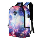 Galaxy Printed Backpack With USB port and Audio Jack Port Backpack Iconix