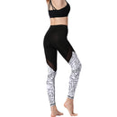Iconix Ladies Black and White Floral Figure Yoga Leggings | HK219 Leggings Iconix