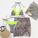Iconix Sexy Two-Tone Leopard Print Bikini - Green Bikinis Iconix