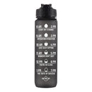 Iconix The Classic Motivational Time Marker Water Bottle – Black water bottle Iconix