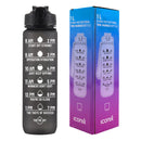 Iconix The Classic Motivational Time Marker Water Bottle – Black water bottle Iconix